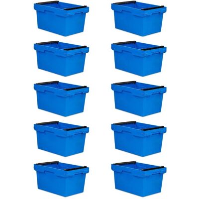 PROREGAL SparSet 10x Conical Mehrweg-Stapelbehälter mit Stapelbügel Blau HxBxT 32,3 x 40 x 60 cm 58 Liter Lagerbox Eurobox Transportbox PROREGAL SparSet 10x Conical Mehrweg-Stapelbehälter mit Stapelbügel Blau HxBxT 32,3 x 40 x 60 cm 58 Liter Lagerbox Eurobox Transportbox