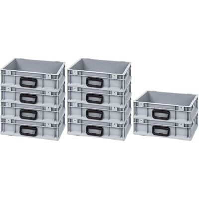 PROREGAL Spar Set 10x Eurobox Nextgen Portable Uno HxBxT 12 x 30 x 40 cm 11 Liter Eurobehälter Transportbox Transportbehälter Stapelbehälter PROREGAL Spar Set 10x Eurobox Nextgen Portable Uno HxBxT 12 x 30 x 40 cm 11 Liter Eurobehälter Transportbox Transportbehälter Stapelbehälter