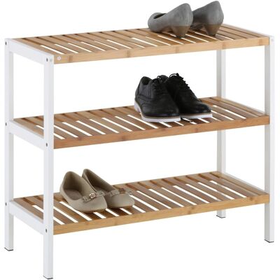 Mömax Schuhregal in Weiß/Naturfarben Mömax Schuhregal in Weiß/Naturfarben