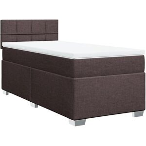 vidaXL Boxspringbett mit Matratze Dunkelbraun 80x200 cm Stoff 3288018 vidaXL Boxspringbett mit Matratze Dunkelbraun 80x200 cm Stoff 3288018