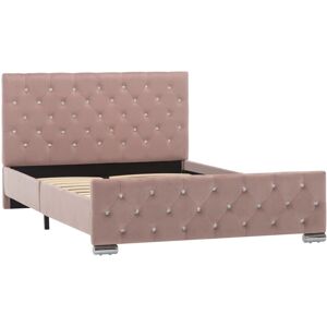 vidaXL Rosa Samt-Bettgestell - Elegantes Bett in Verschiedenen Größen vidaXL Rosa Samt-Bettgestell - Elegantes Bett in Verschiedenen Größen