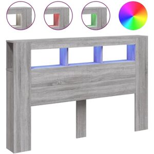 vidaXL LED-Kopfteil Grau Sonoma 160x18,5x103,5 cm Holzwerkstoff 837356 vidaXL LED-Kopfteil Grau Sonoma 160x18,5x103,5 cm Holzwerkstoff 837356