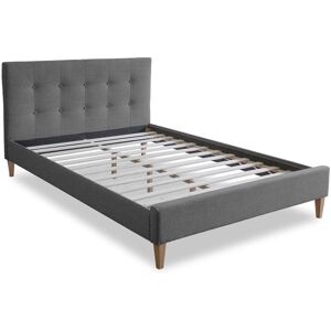 HOMESTYLE4U Grau Stoff Doppelbett - 180x200 cm - Bett HOMESTYLE4U Grau Stoff Doppelbett - 180x200 cm - Bett