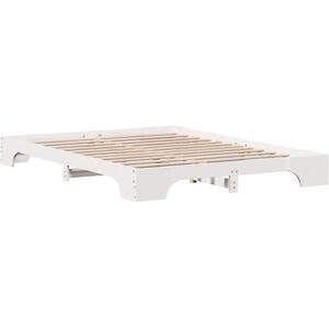 Vidaxl Weißes Holz-Bettgestell 140x200cm - Modern, Langlebig, Platzsparend Vidaxl Weißes Holz-Bettgestell 140x200cm - Modern, Langlebig, Platzsparend