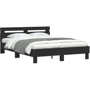 vidaXL Bettgestell mit Kopfteil LED-Beleuchtung Schwarz 140x190 cm 3207561 vidaXL Bettgestell mit Kopfteil LED-Beleuchtung Schwarz 140x190 cm 3207561