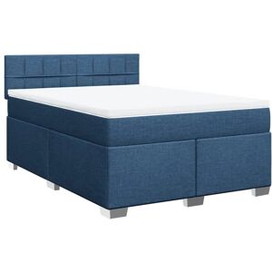 vidaXL Boxspringbett mit Matratze Blau 140x200 cm Stoff 3285917 vidaXL Boxspringbett mit Matratze Blau 140x200 cm Stoff 3285917