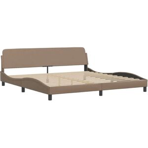 vidaXL Bettgestell mit Kopfteil - 200x200cm - Kunstleder - Braun vidaXL Bettgestell mit Kopfteil - 200x200cm - Kunstleder - Braun
