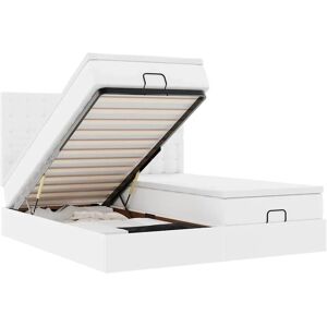 vidaXL Ottoman-Bett mit Matratzen - Reinweiß - Betttyp vidaXL Ottoman-Bett mit Matratzen - Reinweiß - Betttyp