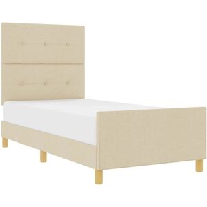 Vidaxl - Bettgestell Creme 90x190 cm Stoff Vidaxl - Bettgestell Creme 90x190 cm Stoff