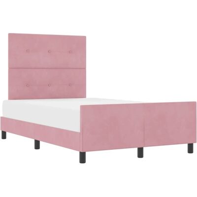 VIDAXL Rosa Samt Bettgestell - Unterstützt bis 300kg - Modernes Design VIDAXL Rosa Samt Bettgestell - Unterstützt bis 300kg - Modernes Design