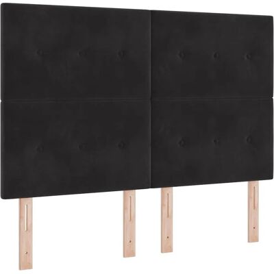 VidaXL Schwarzes Samt-Knopf-Polsterkopfteil - Kopfteil VidaXL Schwarzes Samt-Knopf-Polsterkopfteil - Kopfteil