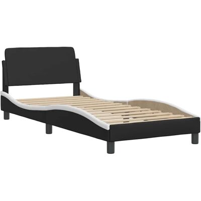 vidaXL Bettgestell Schwarz und Weiß 80x200 cm Kunstleder 373083 vidaXL Bettgestell Schwarz und Weiß 80x200 cm Kunstleder 373083
