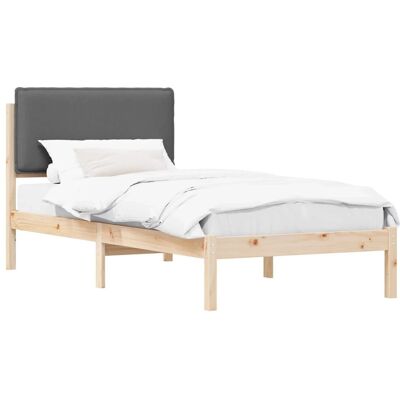 vidaXL Bettgestell mit Gepolstertem Kopfteil Dunkelgrau 100 x 200 cm 877860 vidaXL Bettgestell mit Gepolstertem Kopfteil Dunkelgrau 100 x 200 cm 877860