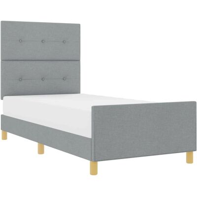 Vidaxl - Hellgraues Bettgestell 90x190 cm Stoff Vidaxl - Hellgraues Bettgestell 90x190 cm Stoff
