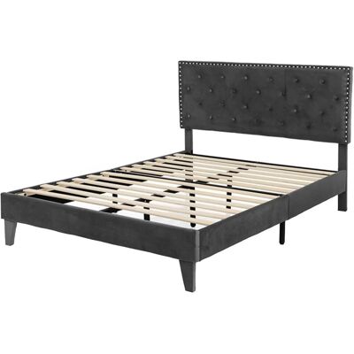Costway Polsterbett Doppelbett mit Lattenrost & Kopfteil 200 x 140 cm Costway Polsterbett Doppelbett mit Lattenrost & Kopfteil 200 x 140 cm