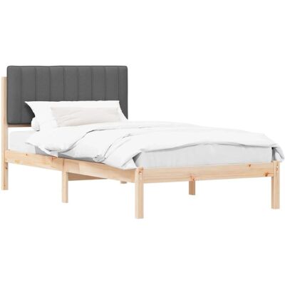 vidaXL Bettgestell mit Gepolstertem Kopfteil Dunkelgrau 100 x 200 cm 878070 vidaXL Bettgestell mit Gepolstertem Kopfteil Dunkelgrau 100 x 200 cm 878070