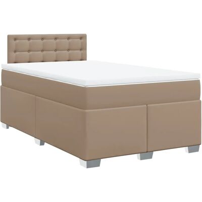 vidaXL Boxspringbett Matratze Cappuccino-Braun 120x190 cm Kunstleder2105712 vidaXL Boxspringbett Matratze Cappuccino-Braun 120x190 cm Kunstleder2105712