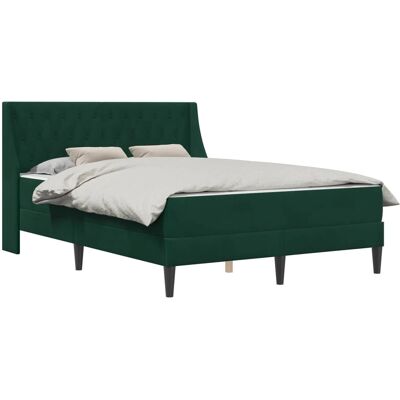 vidaXL Bettgestell mit Matratze Dunkelgrün 120 x 190 cm Samt 3414785 vidaXL Bettgestell mit Matratze Dunkelgrün 120 x 190 cm Samt 3414785