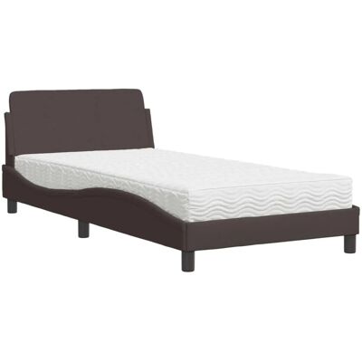 vidaXL Bett mit Matratze Dunkelbraun 100x200 cm Stoff Modell 12008256 vidaXL Bett mit Matratze Dunkelbraun 100x200 cm Stoff Modell 12008256
