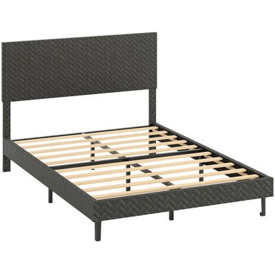Costway Polsterbett mit Höhenverstellbarem Kopfteil 140 x 200 cm Costway Polsterbett mit Höhenverstellbarem Kopfteil 140 x 200 cm
