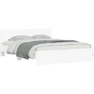 vidaXL Bettgestell mit Kopfteil Weiß 140x200 cm 3207483 vidaXL Bettgestell mit Kopfteil Weiß 140x200 cm 3207483