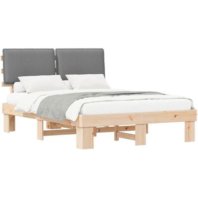 vidaXL Bettgestell mit Gepolstertem Kopfteil Hellgrau 135 x 190 cm 877289 vidaXL Bettgestell mit Gepolstertem Kopfteil Hellgrau 135 x 190 cm 877289