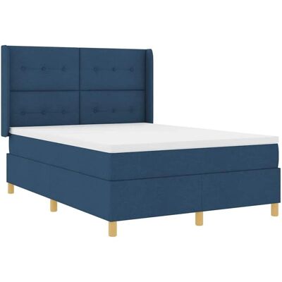 vidaXL Boxspringbett mit Matratze mit Kopfteil Blau 140 x 200 cm Stoff 3343699 vidaXL Boxspringbett mit Matratze mit Kopfteil Blau 140 x 200 cm Stoff 3343699