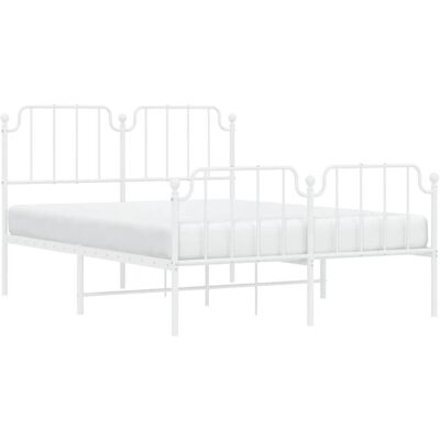vidaXL Metallbettgestell Weiß 150x200 cm King Size - Bettgestell vidaXL Metallbettgestell Weiß 150x200 cm King Size - Bettgestell