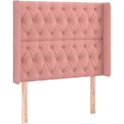 vidaXL Rosa Sammet Flügelkopfteil 93x16x118/128 cm vidaXL Rosa Sammet Flügelkopfteil 93x16x118/128 cm