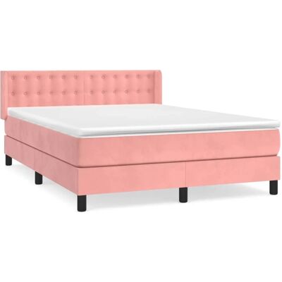 Jinlefu Rosa Samt-Boxspringbett - Schlafzimmermöbel Jinlefu Rosa Samt-Boxspringbett - Schlafzimmermöbel