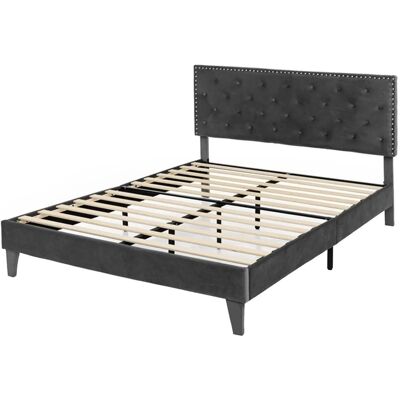 Costway Polsterbett Doppelbett mit Lattenrost & Kopfteil 200 x 180 cm Costway Polsterbett Doppelbett mit Lattenrost & Kopfteil 200 x 180 cm