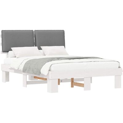 vidaXL Bettgestell mit Gepolstertem Kopfteil Hellgrau 135 x 190 cm 877293 vidaXL Bettgestell mit Gepolstertem Kopfteil Hellgrau 135 x 190 cm 877293
