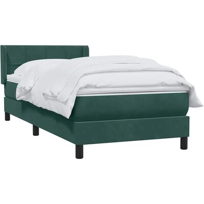 vidaXL Dunkelgrünes Samt-Boxspringbett 80x220 cm mit Matratze vidaXL Dunkelgrünes Samt-Boxspringbett 80x220 cm mit Matratze