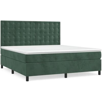 VIDAXL Dunkelgrünes Samtbetten mit Matratze & Kopfteil - Bett VIDAXL Dunkelgrünes Samtbetten mit Matratze & Kopfteil - Bett