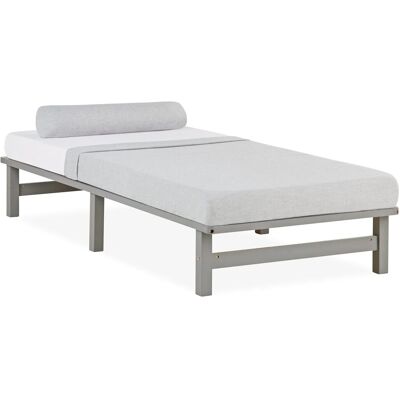 Homestyle4u Palettenbett 90 x 200 cm mit Lattenrost in Grau 2193 Homestyle4u Palettenbett 90 x 200 cm mit Lattenrost in Grau 2193
