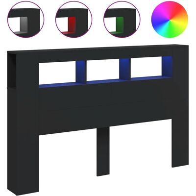 vidaXL LED-Kopfteil Schwarz 160x18,5x103,5 cm Holzwerkstoff 837352 vidaXL LED-Kopfteil Schwarz 160x18,5x103,5 cm Holzwerkstoff 837352