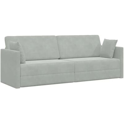 vidaXL Boden-Sofa-Bett 200cm Hellgrau Samt 4106726 vidaXL Boden-Sofa-Bett 200cm Hellgrau Samt 4106726