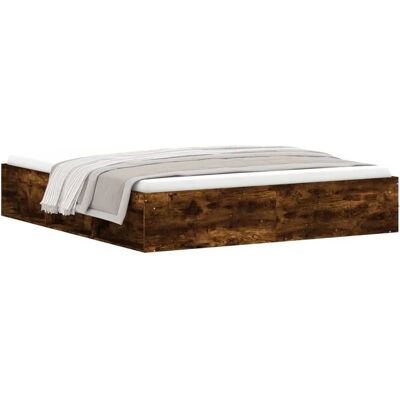 vidaXL Bettgestell Rauch-Eiche Super King - Bettgestell vidaXL Bettgestell Rauch-Eiche Super King - Bettgestell