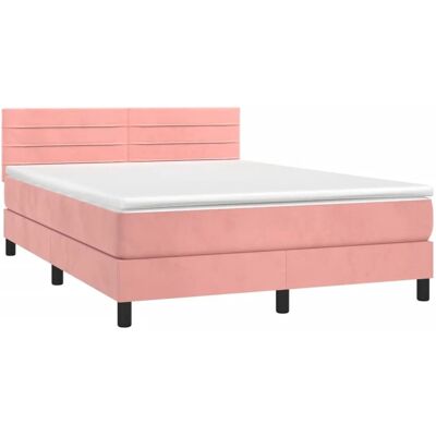vidaXL Rosa Samtbettbett mit verstellbarem Kopfteil & Taschenfederkern vidaXL Rosa Samtbettbett mit verstellbarem Kopfteil & Taschenfederkern