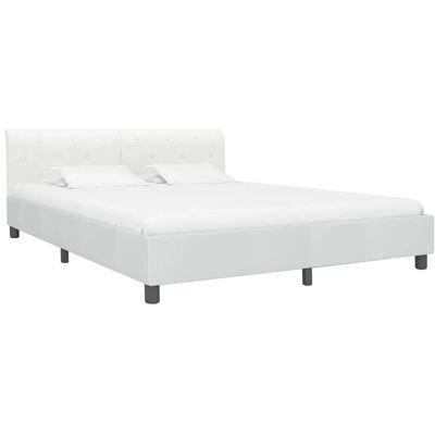 vidaXL Bettrahmen Weiß Kunstleder 180×200 cm - Bettrahmen vidaXL Bettrahmen Weiß Kunstleder 180×200 cm - Bettrahmen