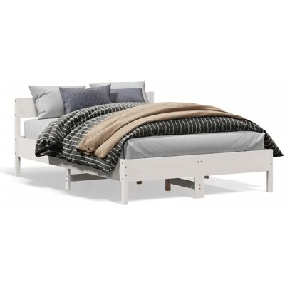 vidaXL Massivholzbett ohne Matratze Weiß 120x190 cm Kiefernholz 842775 vidaXL Massivholzbett ohne Matratze Weiß 120x190 cm Kiefernholz 842775