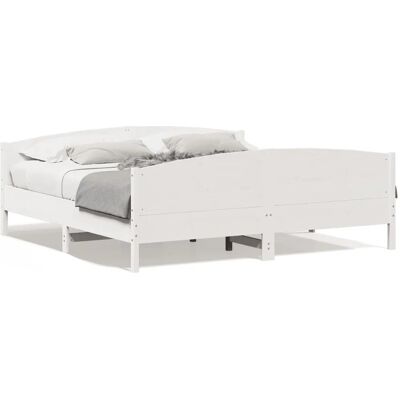 vidaXL Massivholzbett ohne Matratze Weiß 180x200 cm Kiefernholz 3216165 vidaXL Massivholzbett ohne Matratze Weiß 180x200 cm Kiefernholz 3216165