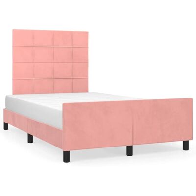 vidaXL Rosa Samt Bettgestell mit Kopfteil - Bettart vidaXL Rosa Samt Bettgestell mit Kopfteil - Bettart