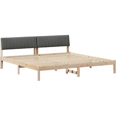 vidaXL Bettgestell Braun und Dunkelgrau 150 x 200 cm Massivholz Kiefer 878670 vidaXL Bettgestell Braun und Dunkelgrau 150 x 200 cm Massivholz Kiefer 878670