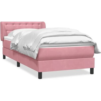 vidaXL Rosa Samt 80x220 cm Boxspringbett - Bett vidaXL Rosa Samt 80x220 cm Boxspringbett - Bett