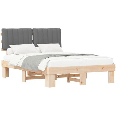 vidaXL Bettgestell mit Gepolstertem Kopfteil Hellgrau 135 x 190 cm 877499 vidaXL Bettgestell mit Gepolstertem Kopfteil Hellgrau 135 x 190 cm 877499