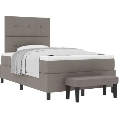 vidaXL Boxspringbett - Knopfgepo - Taupe - 120x200cm vidaXL Boxspringbett - Knopfgepo - Taupe - 120x200cm