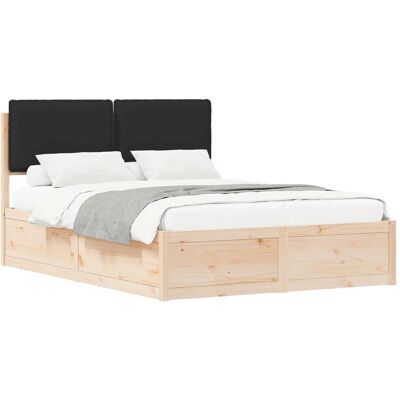 vidaXL Bettgestell mit Gepolstertem Kopfteil Schwarz 150 x 200 cm 3398121 vidaXL Bettgestell mit Gepolstertem Kopfteil Schwarz 150 x 200 cm 3398121