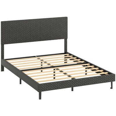 Costway Polsterbett mit Höhenverstellbarem Kopfteil 160 x 200 cm Costway Polsterbett mit Höhenverstellbarem Kopfteil 160 x 200 cm