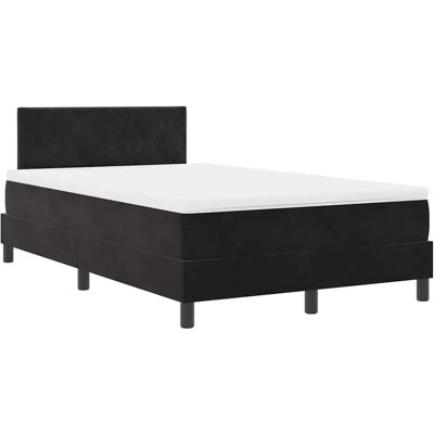 vidaXL Boxspringbett mit Matratze Schwarz 120 x 200 cm Stoff 3339232 vidaXL Boxspringbett mit Matratze Schwarz 120 x 200 cm Stoff 3339232